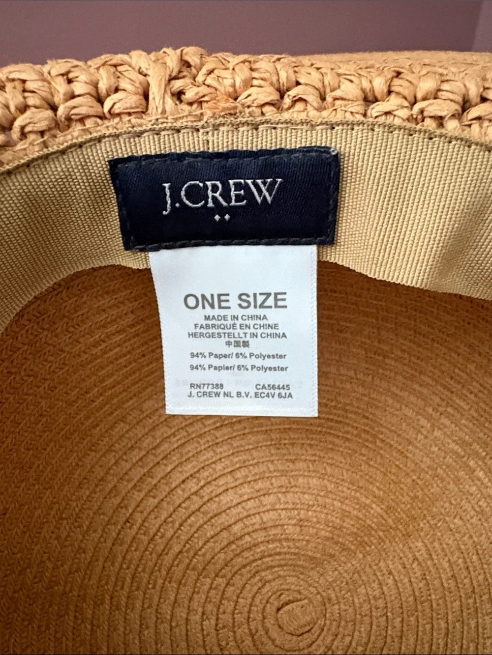 J. Crew Straw Wide-Brim Floppy Sun Hat - Tan